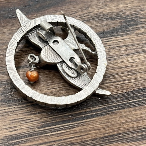 Bird Pendant Red Crystal Bird In Flight Pearl Drop Bird | Pilgrim Danish Design - Picture 5 of 6